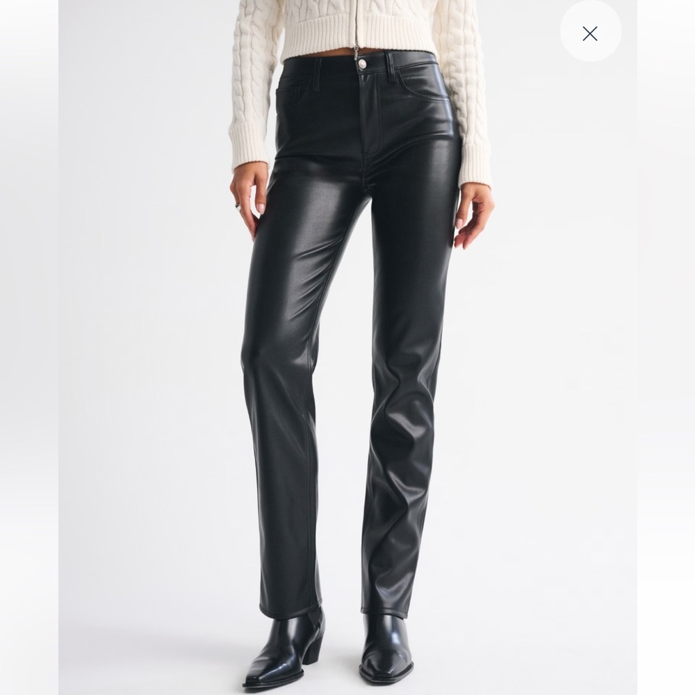 Abercrombie & Fitch Black Vegan Leather Pants